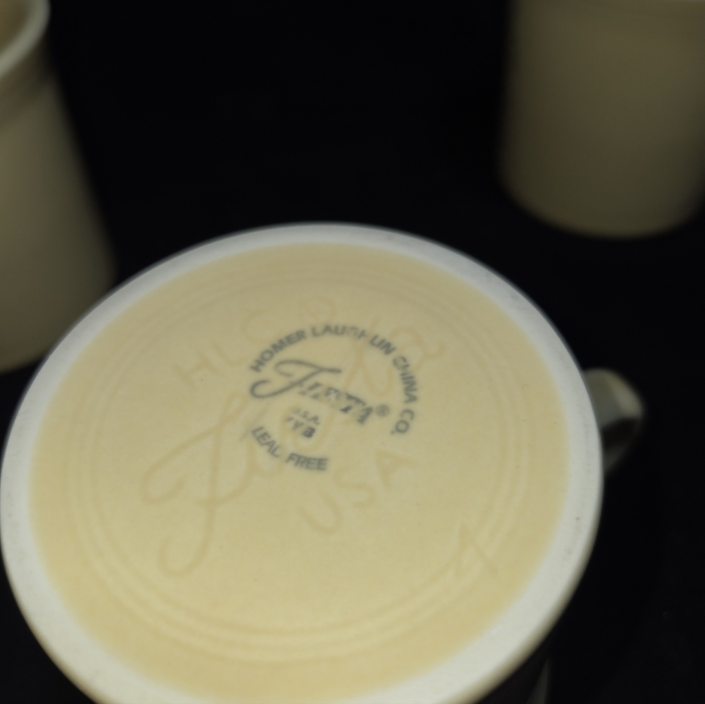 4 Fiesta Old Ivory Ring Mugs Cups - Picture 5 of 6